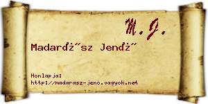 Madarász Jenő névjegykártya