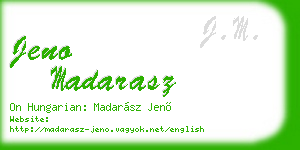 jeno madarasz business card